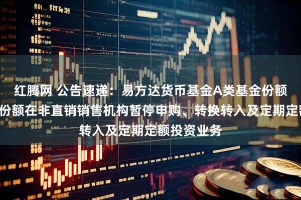 红腾网 公告速递：易方达货币基金A类基金份额和B类基金份额在非直销销售机构暂停申购、转换转入及定期定额投资业务